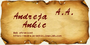 Andreja Ankić vizit kartica